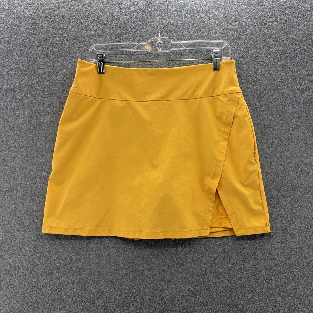 Alder Apparel Skort Womens Large Yellow Get Dirty Hiking Walking Golf Pockets